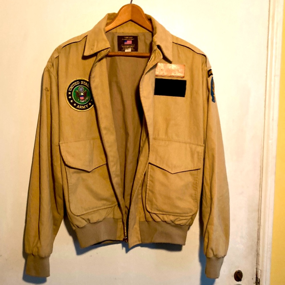 Army Air Force Type A-2 Brushed Cotton Khaki Flight Jacket